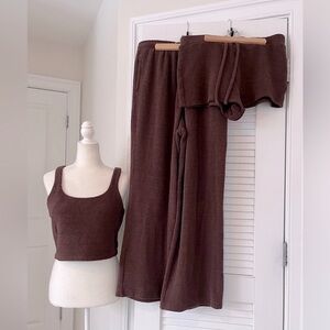 YITTY Chocolate Teddy 3-Piece Lounge Set